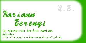 mariann berenyi business card