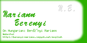 mariann berenyi business card